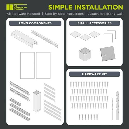 2 Panel Stationary Frosted Glass Partition Kit (2 Count)