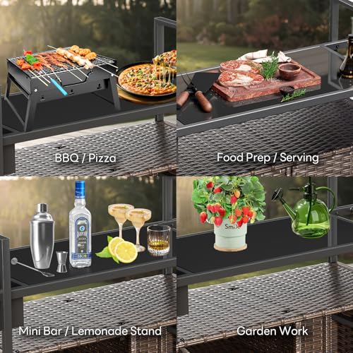 Outdoor Bar Cart with Storage Cabinet