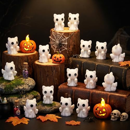 50 Pcs Halloween Mini Ghosts Figurines Resin Tiny Ghosts (50 Count)