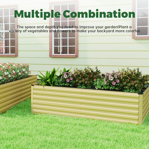 8x4x2ft Outdoor Metal Raised Garden Bed