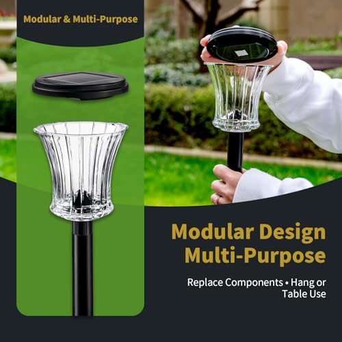 Glass Solar Pathway Lights Outdoor Waterproof (6 Count)
