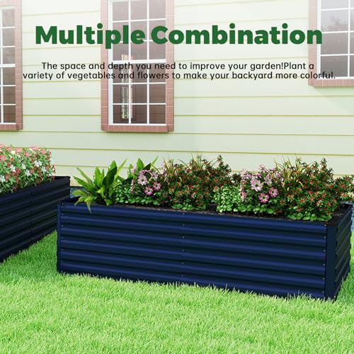 8x4x2ft Outdoor Metal Raised Garden Bed