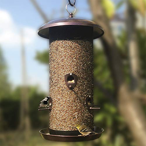 Metal Hopper Bird Feeder Two Chambers