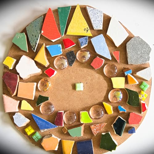 100g Ceramic Mosaic Tiles for Crafts Small Raindrop Multicolor