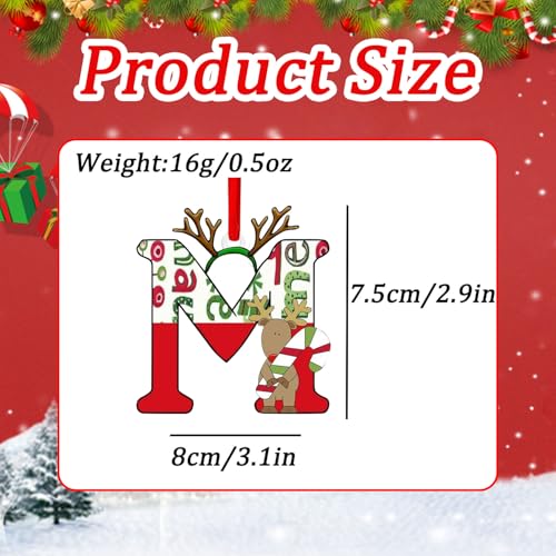 Mtruil 14Pcs Merry Christmas Alphabet Xmas Ornaments Elk Hat Hanging