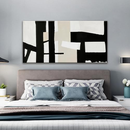 Canvas Art Wall Decor Black White Abstract Wall Art For Living Room 24 x 48