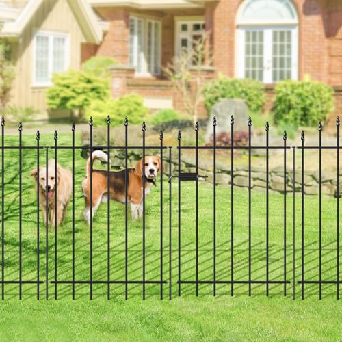 36" x 12' No Dig Metal Garden Fence with Gate