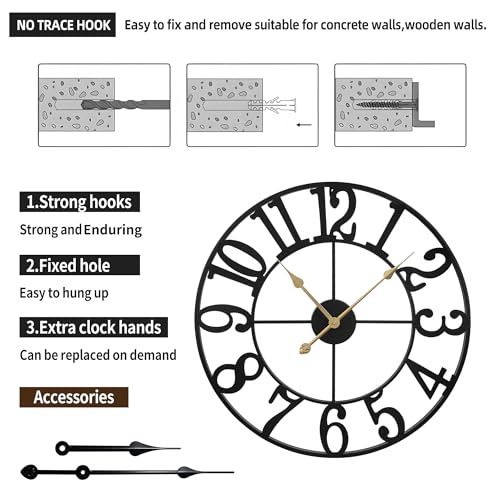 Large Wall Clock for Living Room Decor
