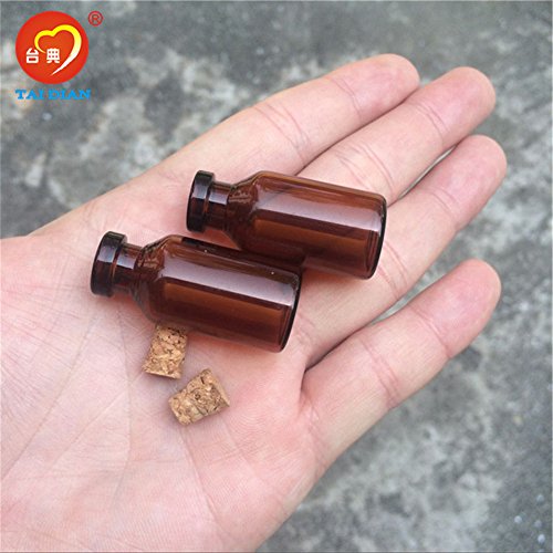 5ml Amber Glass Vials with Cork Empty Brown Tiny Glass Jars Mini Glass Bottles Vials Jars Containers 50units (50 Count)