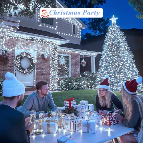 Clear Wire 720LED 230 FT White Christmas Lights with 8 Modes (230 Foot)