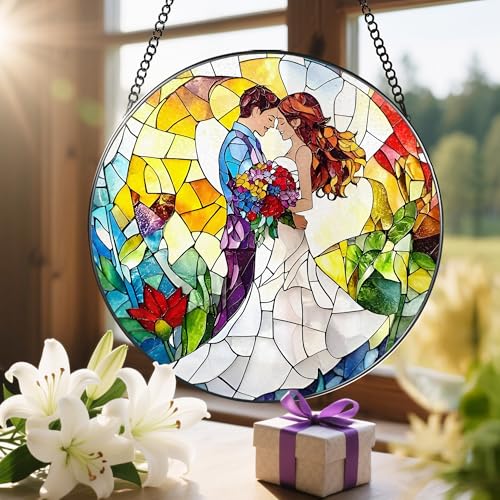 8'' Romantic Couple Wedding Sun Catcher Ornament