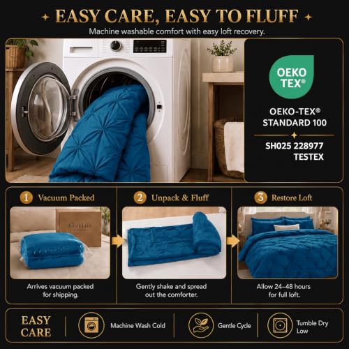 Queen Comforter Set Teal (7 Piece Set)