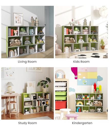 11 Cube Small Kids Bookshelf & Toy Organizer