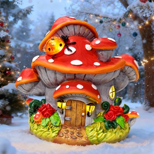 Solar Mushroom House Statue
