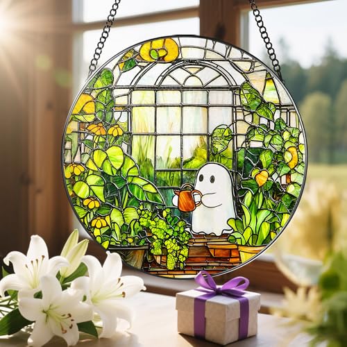 8'' Halloween Ghost Greenhouse Sun Catcher Ornament