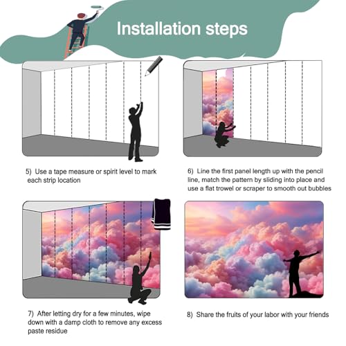 Colorful Cloud Nursery Wallpaper XT23 L 180" x 115"