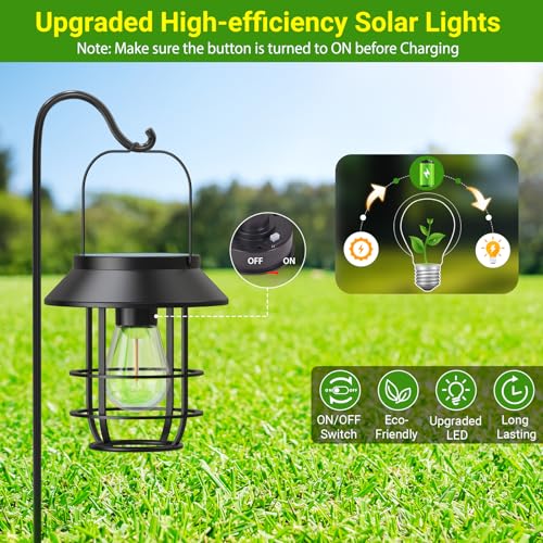 4 Pack Solar Lanterns Outdoor Waterproof (4 Count)