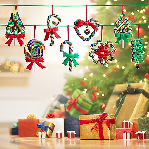 8 Pcs Rainbow Candy Cane Lollipop Ornaments (8 Count)
