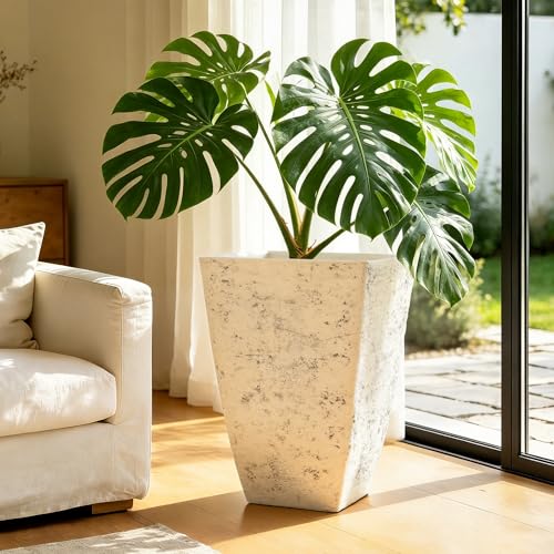Autodaya Resin 19" Tall Planters Set of 2 Plant Pots (2 Count)