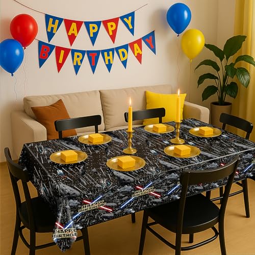 4Pcs Galaxy Movie Themed Birthday Decorations Tablecloths (4 Count)