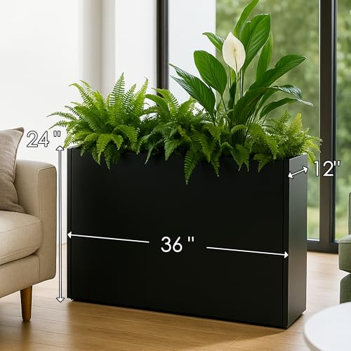 36" L x 24H x 12W Metal Rectangular Planter Box