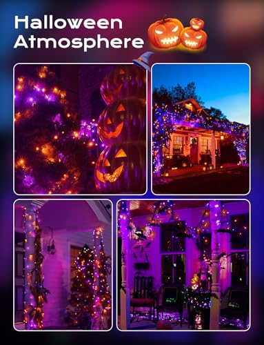 Orange Purple Solar Operated C6 Halloween Outdoor Lights