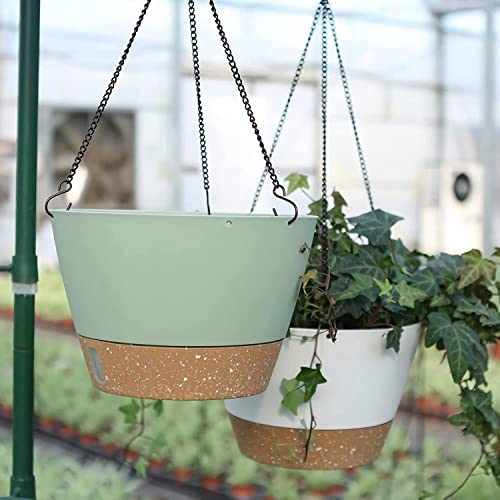 2 Pack 8 Inch Hanging Baskets for Plants Outdoor Indoor (72 Count)