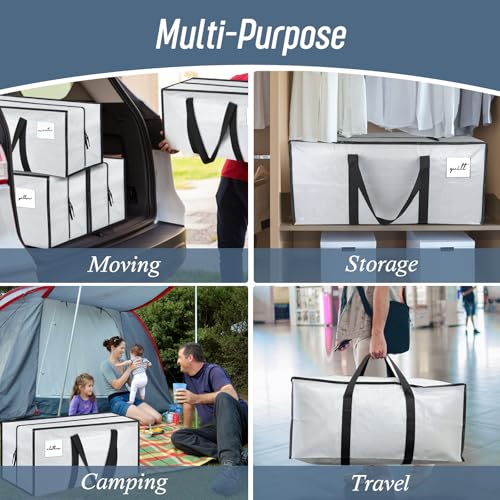 6 Pack Extra Heavy Duty Large Moving Bags with Strong Zipper (6 Count)