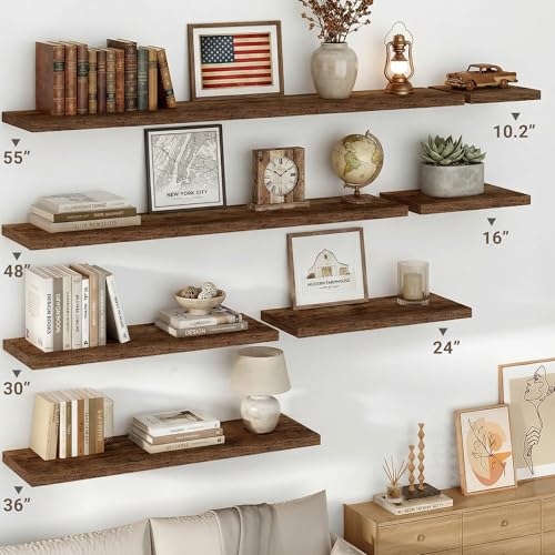 10x10 Inches Floating Shelves Wall Mounted Set of 2 (2 Count)