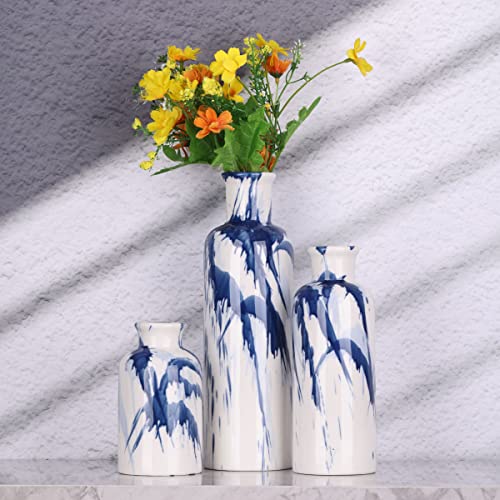 Blue Ceramic Vase Set (3 Per set)