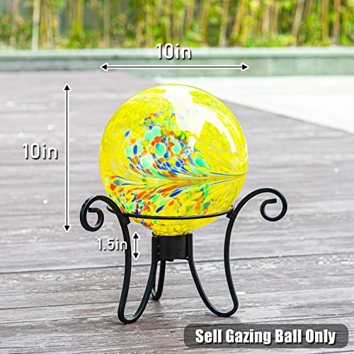 Gazing Ball Glass Gazing Balls Garden Globe Decor 10" Yellow