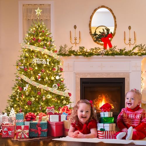 6FT Pre Lit Artificial Christmas Tree with Color Lights