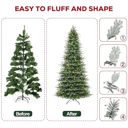 12 ft Prelit Christmas Tree with Realistic PE Foliage