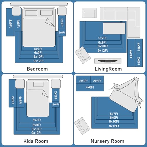 Soft Rug for Living Room Bedroom Large Comfy Modern Shaggy Fuzzy for Kids (35 Sq Ft)