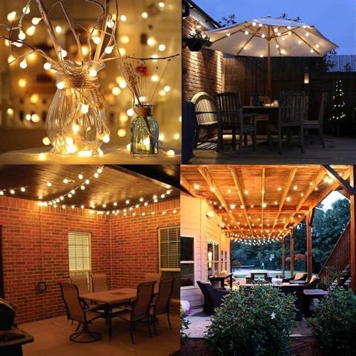 Globe String Lights Plug in 116 Ft. 200 LED 8 Modes with Remote (100 Foot)