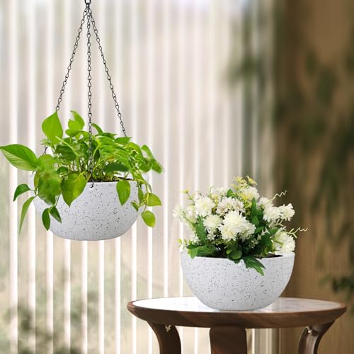 12 inch Large Hanging Planters for Indoor Outdoor Plants (2 Count)