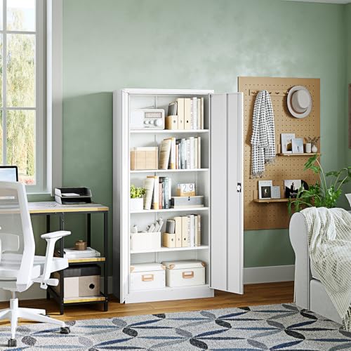 Metal Garage Storage Cabinets with Lock Door and Adjustable Shelves