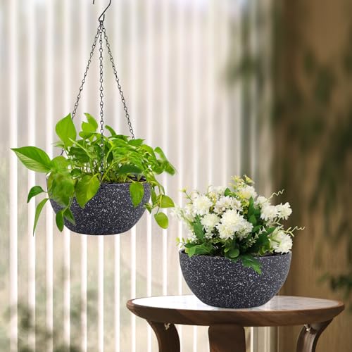 8 inch Small Hanging Planters for Indoor Outdoor Plants (2 Count)