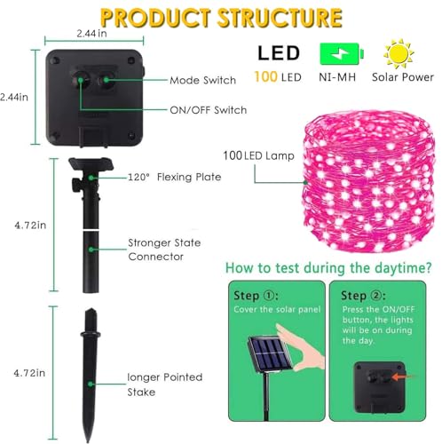 Solar String Lights Outdoor 2Pack 80FT 200LED Valentine Lights (2 Count)