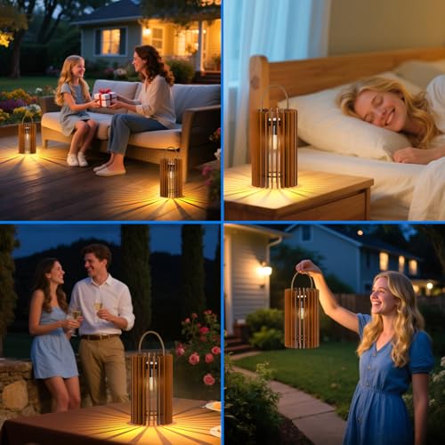 2 Pack Solar Lanterns Outdoor Hanging Portable Table Top Decorative Lamp DIY Lantern Lights Water (2 Count)