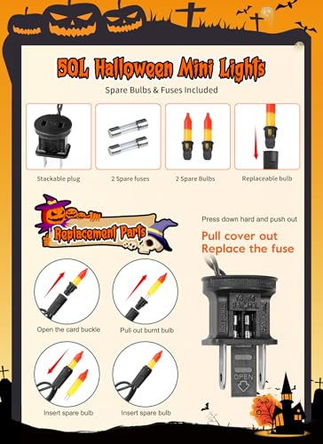 Orange Halloween Mini Lights