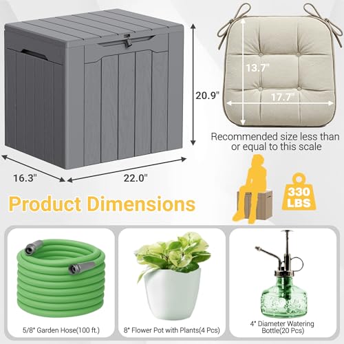 33 Gallon Resin Deck Box All Weather Outdoor Storage Boxes