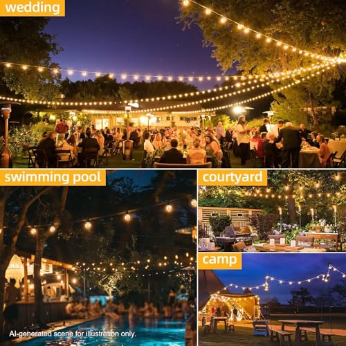 50FT G40 LED String Lights with 25 Shatterproof Bulbs