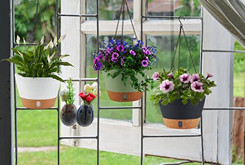 2 Pack 10 Inch Hanging Planters for Indoor Outdoor Plants