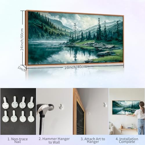Large Nature Forest Framed Canvas Wall Art