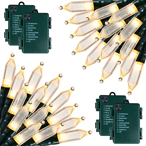 8ft 20LED Battery Operated Christmas String Lights with Timer (4 Count)