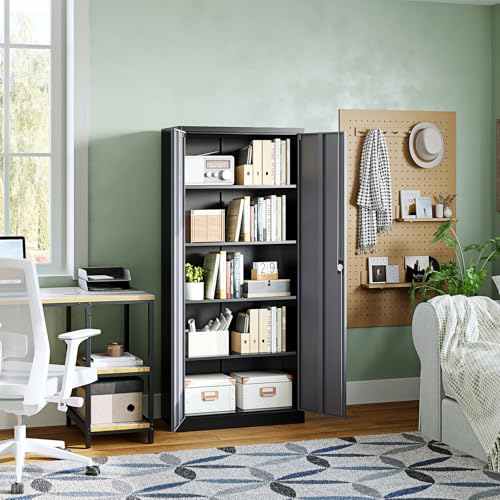 Metal Garage Storage Cabinets with Lock Door and Adjustable Shelves