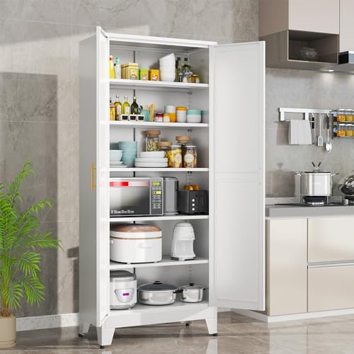 White Metal Storage Cabinet