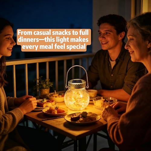 2 Pack Crackle Glass Solar Lantern with 30 LED Firefly Lights (2 Count)
