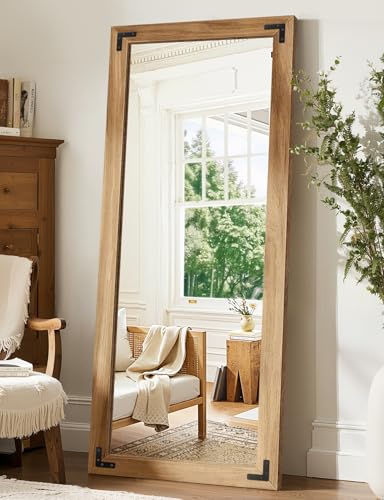 Wood Framed Full Length Mirror for Wall